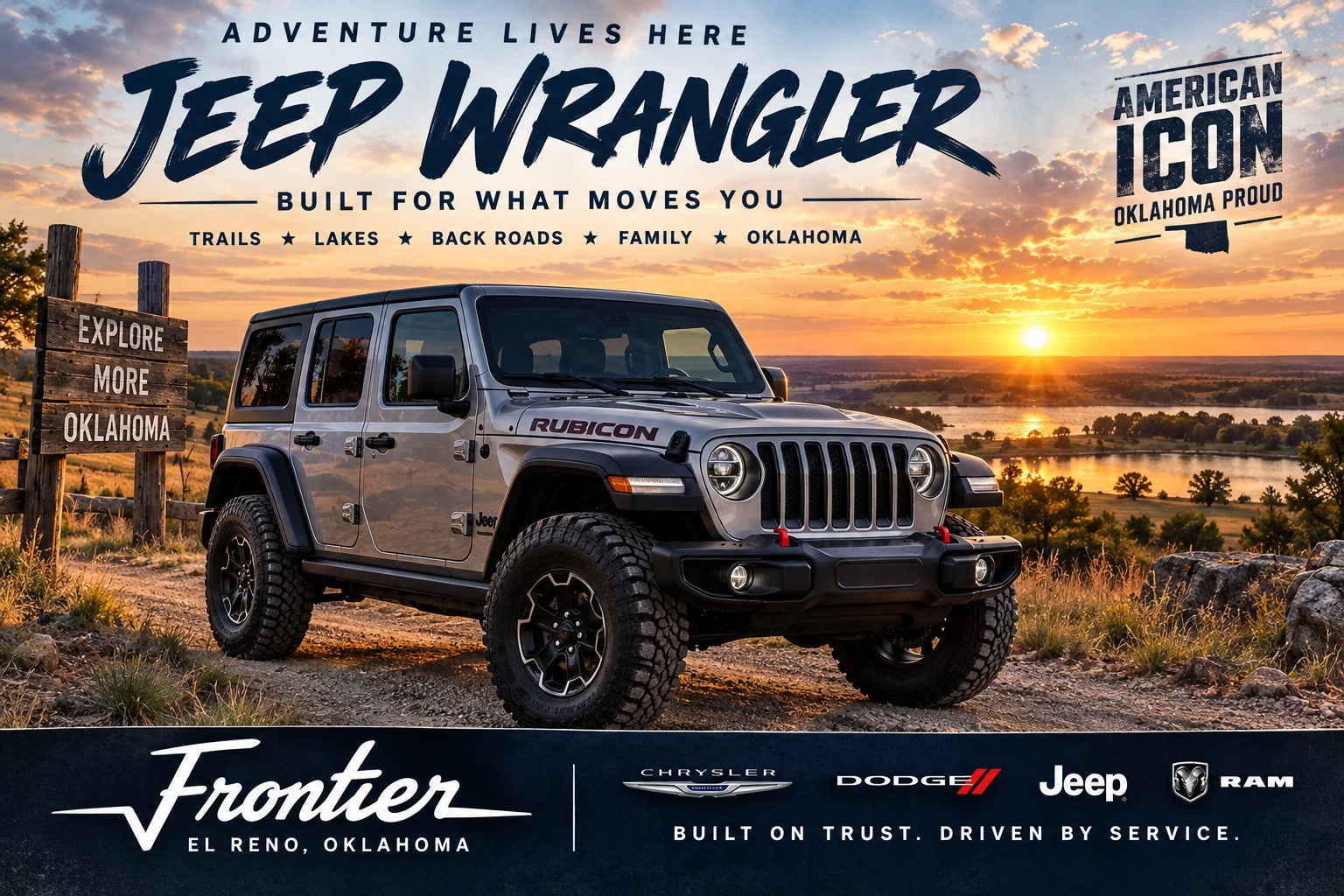 New Jeep Wrangler 4WD at Frontier CDJR in El Reno, Oklahoma
